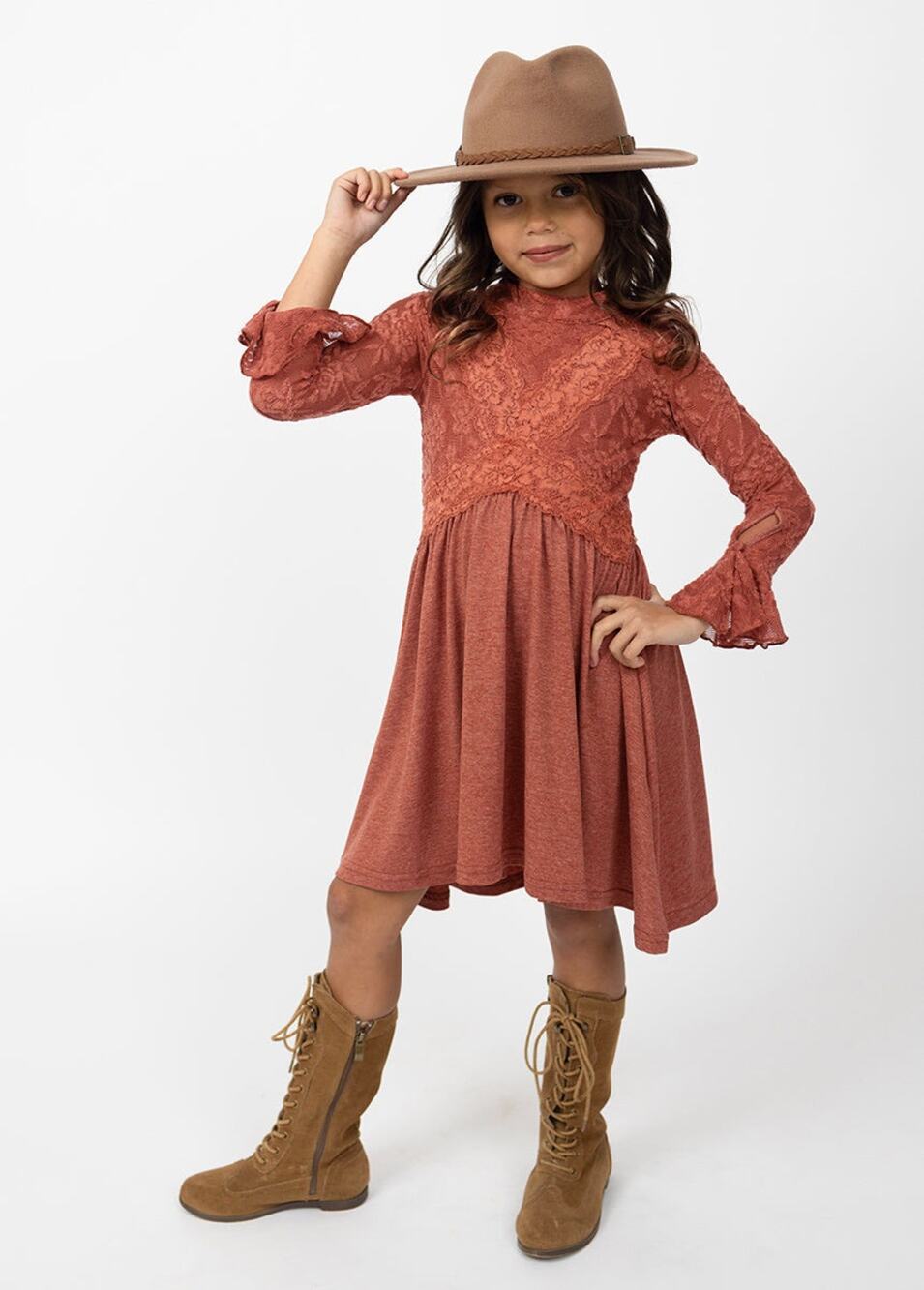 Joyfolie Mia Joy Kaleigh Dress in Terracotta Girl's Size 2